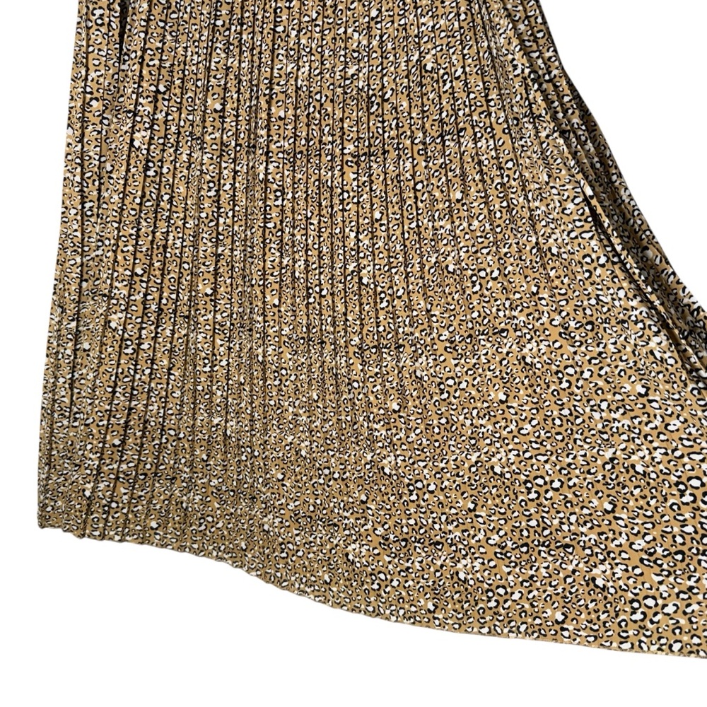 Size 18 EUC J. Crew Factory Leopard Print Pleated Lined Midi Skirt - Picture 13 of 15